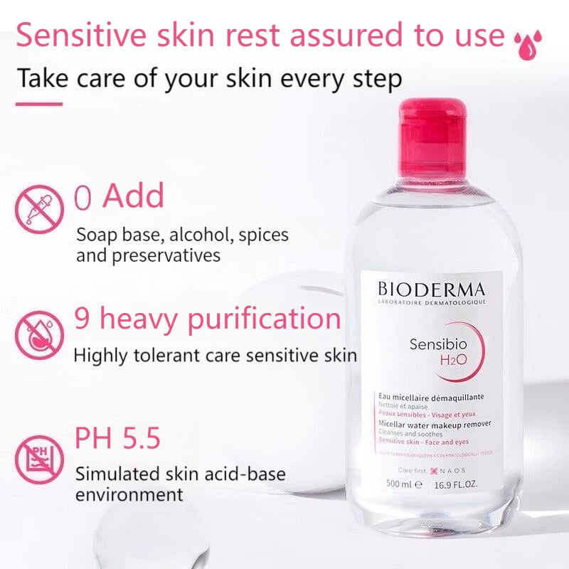 BIODERMA Makeup remover 500ml bioderma micellar water skin cleansing oil facial cleanser softymo cleansing oil Sensibio