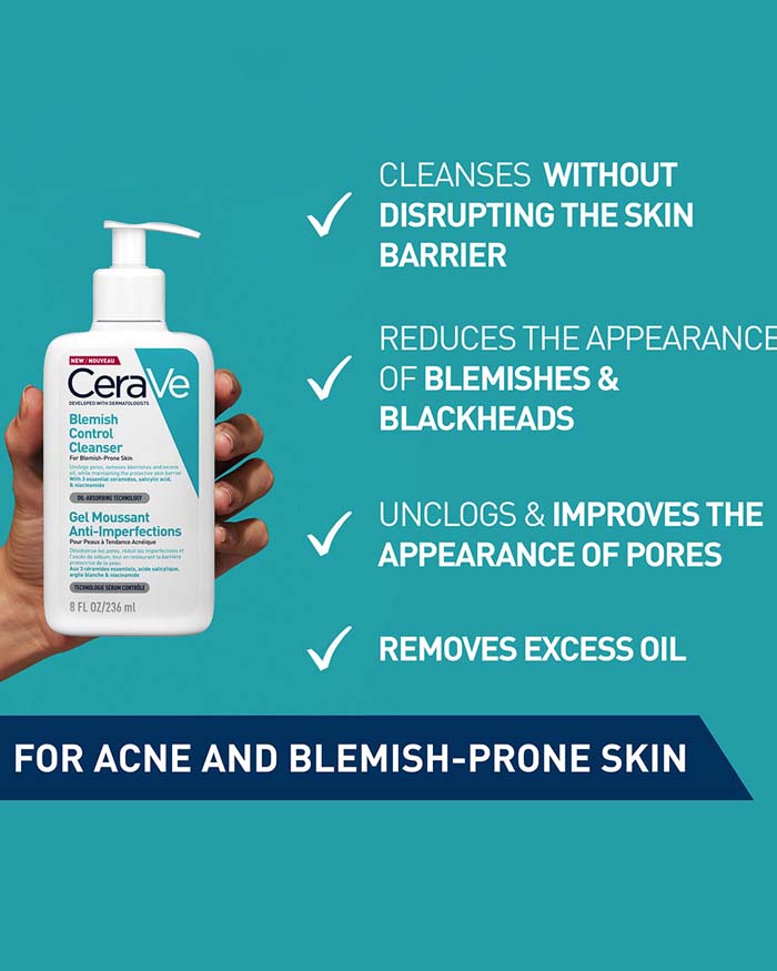 Blemish Control Cleanser
WITH SALICYCLIC ACID & CERAMIDES